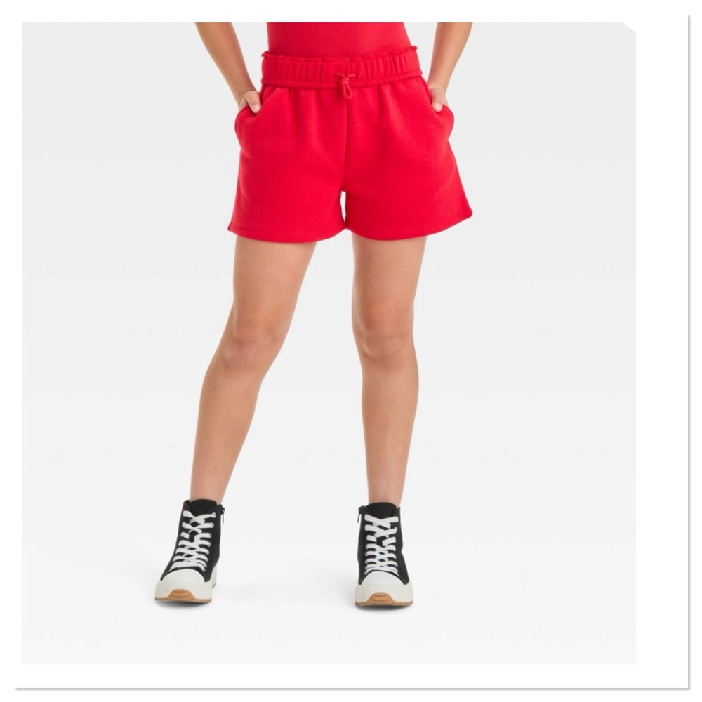 Girl’s Fleece Shorts Art Class Red Athletic